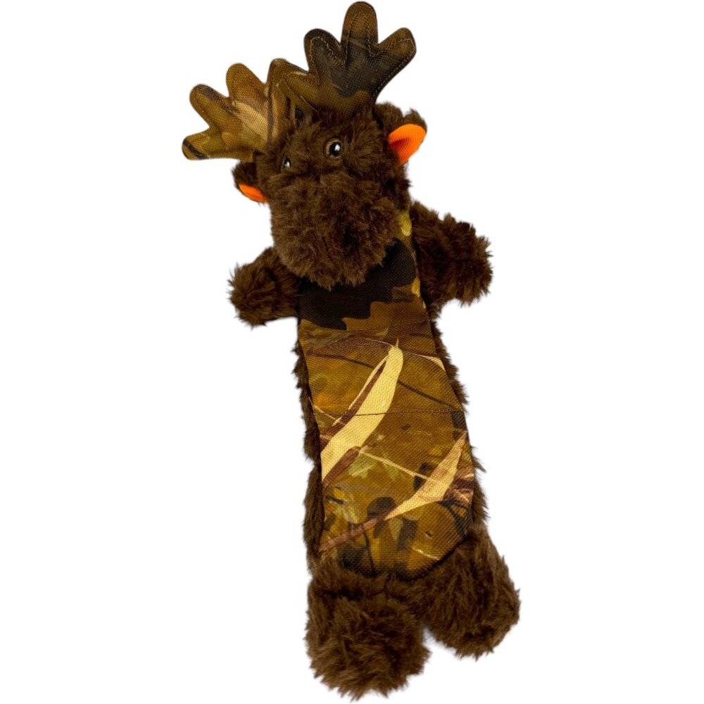 Vibrant Life Tough Buddy Camo Moose Plush Dog Toy Level 3 Durable Squeaky Chew